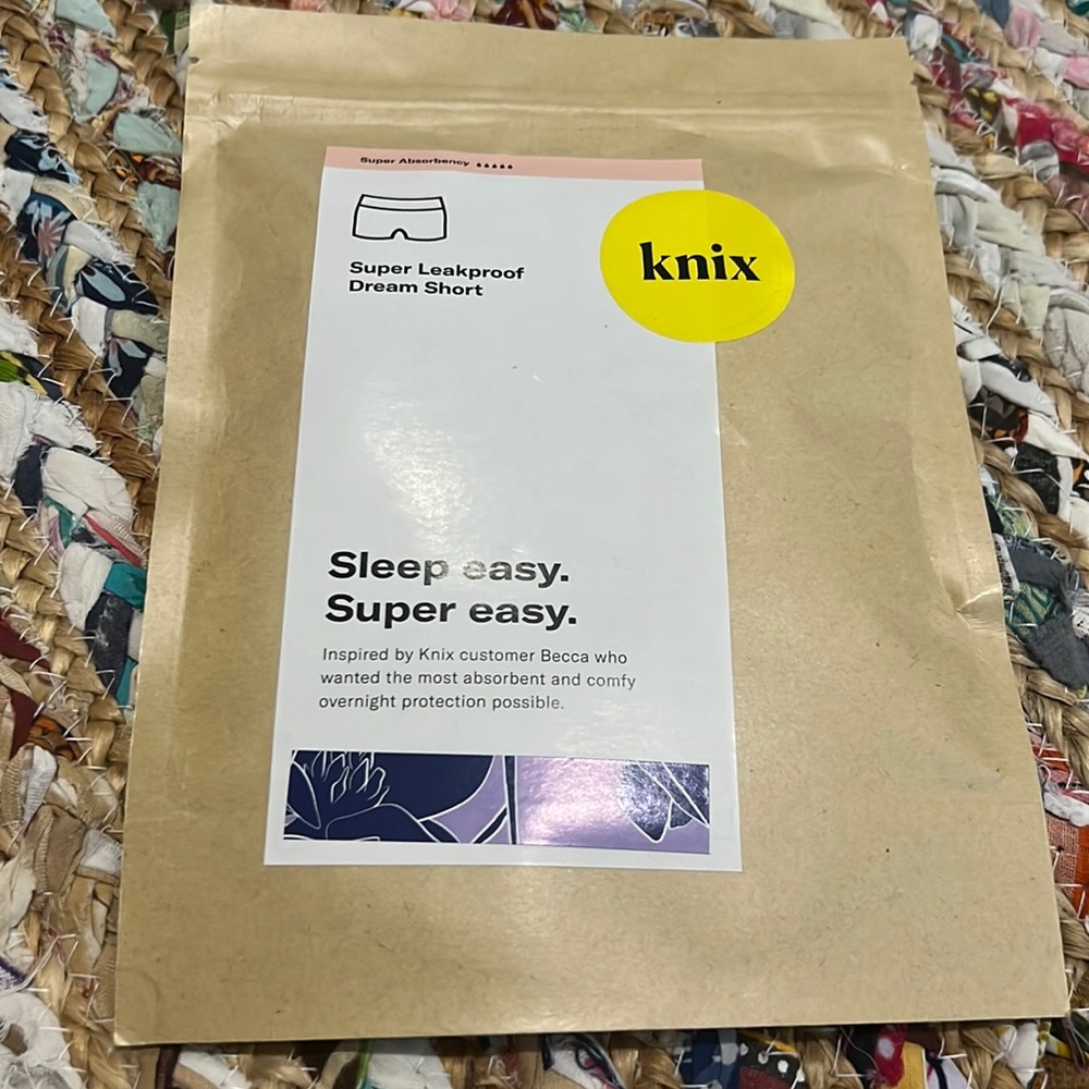 Brand NEW Knix Super Leakproof Dream Short in EXCLUSIVE Violet Magnolia Size L